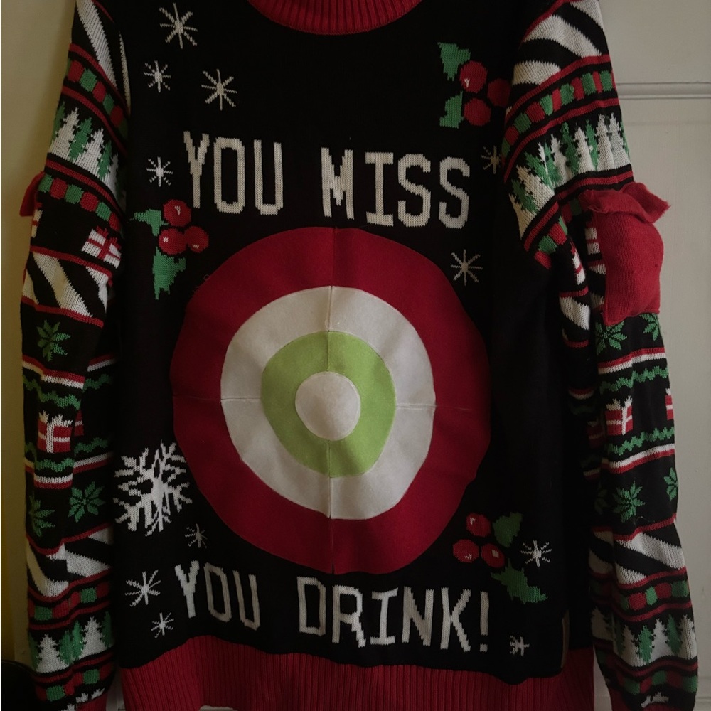 Tipsy Elves Holiday Sweater - Black, Red, Green, White